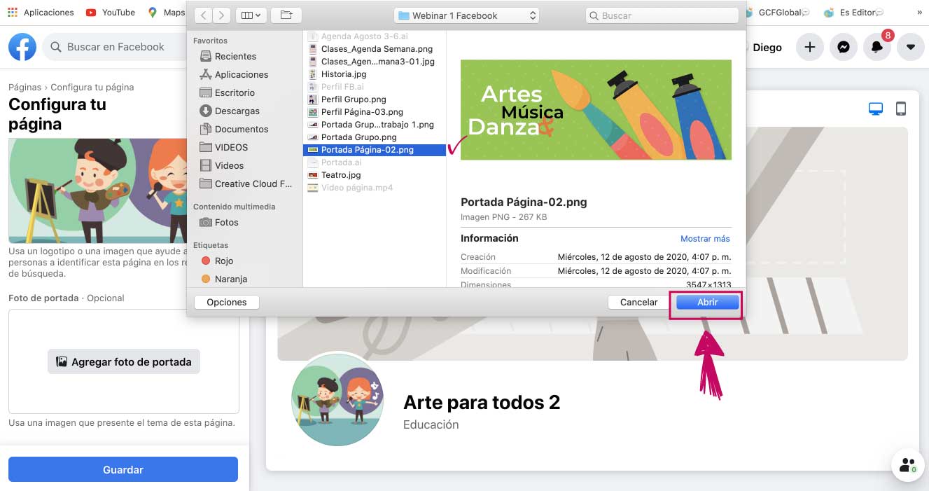 Pasos para crear una página en Facebook